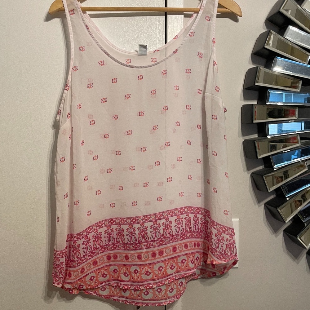 Sheer Boho Pink Paisley XL Tank